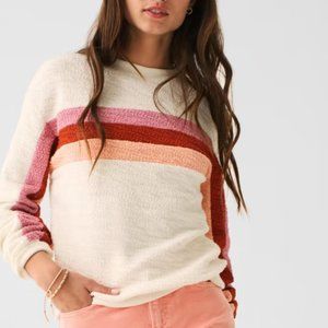 Faherty Vista Striped Pullover, size xs